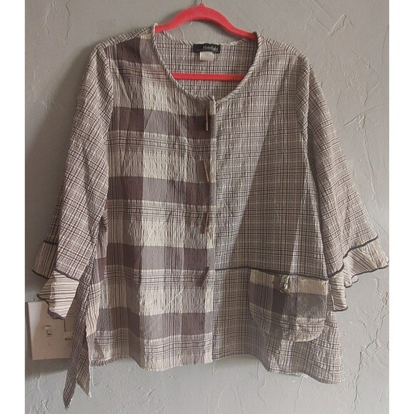 Mooonlight Tops Women Size L, Plaid,21 Inch Of Armp To Armp. - Picture 1 of 12